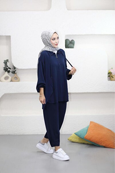 AKÇAY Kadın Modal Yarım Fermuar Takım