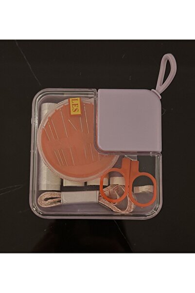 Yumuşakkeçe Mini Sewing Kit with Strap – Needle, Thread, Scissors and Measuring Tape Kit in Plastic Box