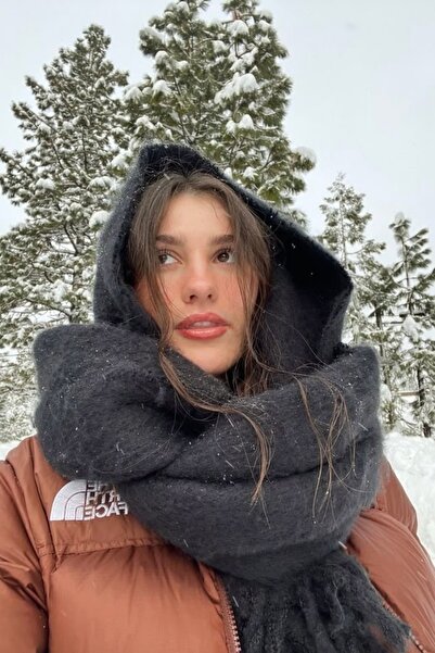 Lavian Accessories Lisa Siyah Puffy Yumuşak Dokulu Atkı