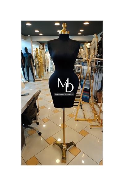 MD Vİtrin Dekorasyon Yeni Model Siyah Süet Kumaş Abiye Basenli Prova Mankeni ...