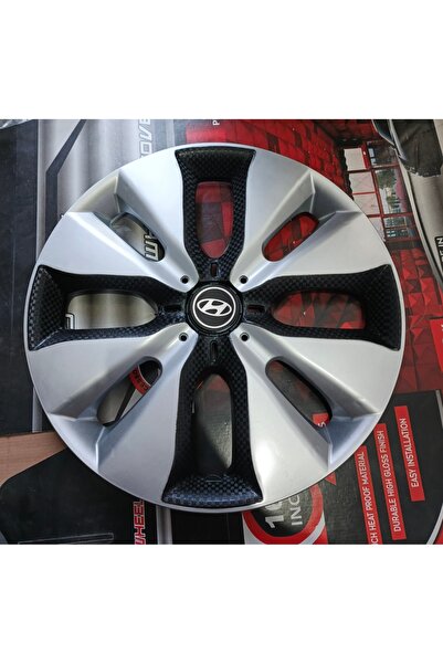 Universal Hyundai Accent Era/Blue Uyumlu 15 inç Çift Renk Jant Kapağı 4'lü Ta...