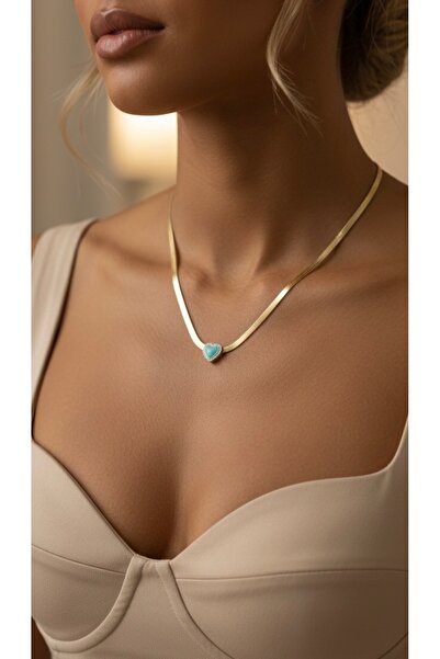 İNN JEWELLERY 316L Steel Necklace Tarnish-Free Antiallergic with Heart Figure (2 Years Importer Warranty)