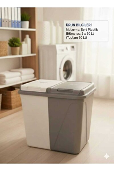 Violet Banyo ve Çamaşır Odası İçin 60 lt Kirli Sepeti – Modern ve Sağlam