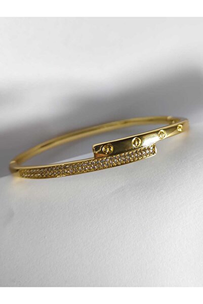 Tuel Zirkon Taşlı Çelik Premium Kadın Kelepçe