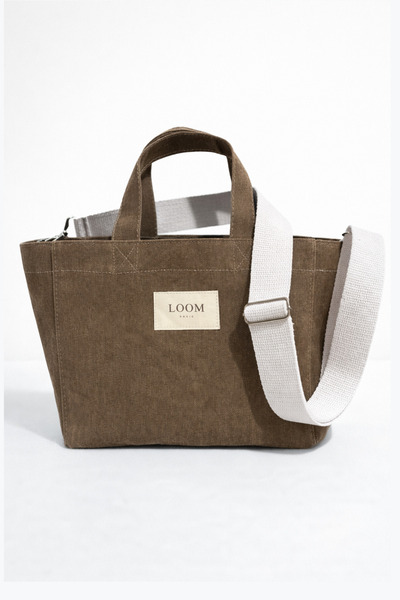 Loom Basic Mira Wax Canvas Bag Kahverengi – Bal Mumlu Kanvas Kadın Omuz Çantası