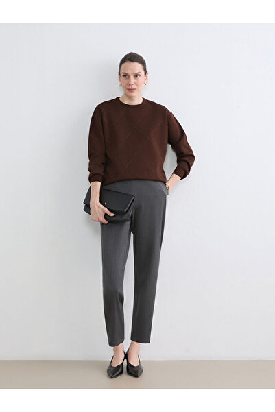 LC Waikiki Crew Neck Diamond Patterned Women's Knitwear Sweater
