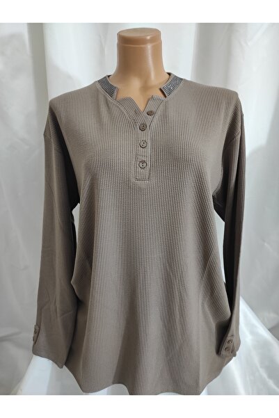 DİLEĞİM BUTİK BÜYÜK BEDEN V YAKA YUMUŞAK ESNEK TRİKO BLUZ