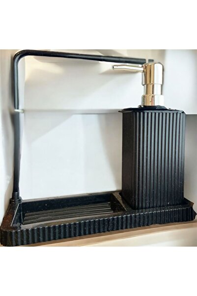 Baroness Lavabo Üstü Sıvı Sabunluk & Süngerlik Seti – Düzenleyici Tepsili, as...