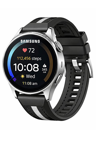 Novatis Samsung Galaxy Watch 4/5/6/7/FE/40/44 Classic 42/43/46/47mm Kompozit Dokuma Silikon Kordon