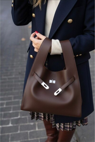 ÇANTAM GELSİN Shopper Bag Shoulder Bag with Belt Accessory