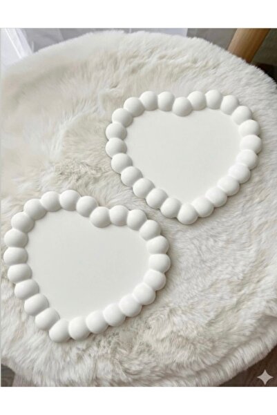 ESLİNAY ATELİER Kalpli Bobble 2’li Dekoratif Takı Tabağı