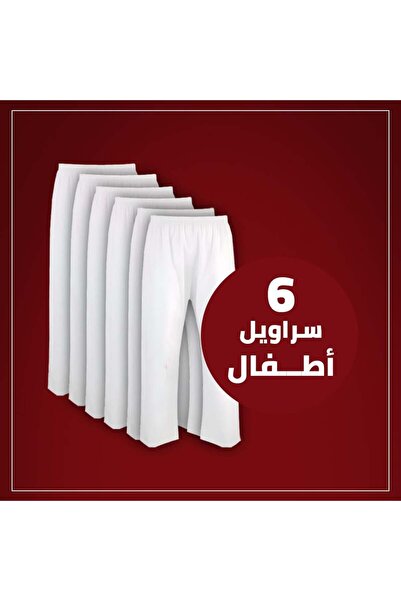 lebbson White baby long pants (35% cotton, 65% polyester), 6 pieces