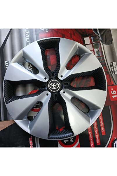 Universal Toyota Yaris Uyumlu 15 inç Çift Renk Jant Kapağı 4'lü Takım Amblem ...