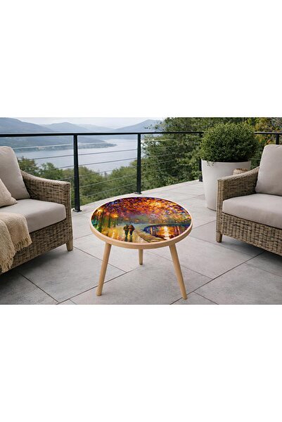 Boyut Sonbahar Yolu – Sanatsal Yuvarlak Orta Sehpa