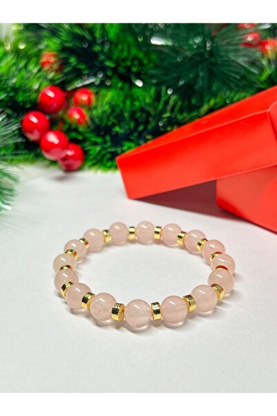 Agatella Tasarım Natural Pink Quartz Stone Bracelet – Handmade Natural Stone ...