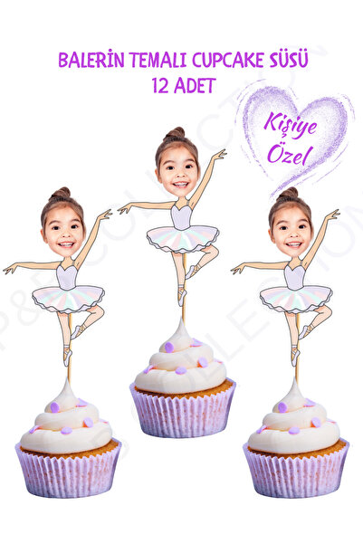 P&B COLLECTION WORKSHOP Kişiye Özel Kürdan Pasta Üstü Balerin Temalı 12 li