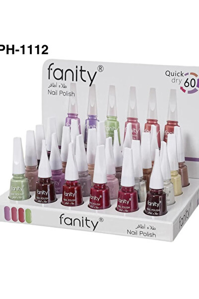 fanity White nail polish cap, colored, 24 pieces