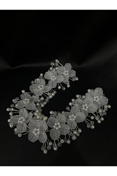 Bridal Luxe Orlena Model Floral Bridal Hair Accessory Hairpin