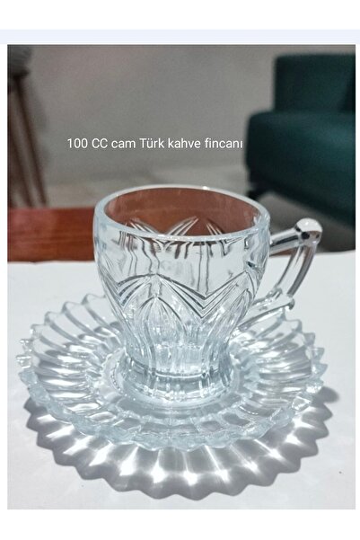 ORTAKÖY CENNETİ 6 KİŞİLİK 12 PARÇA CAM TÜRK KAHVE FINCAN SETİ RAYAN MARKA FINCAN 100 CC TABAK 13 CM