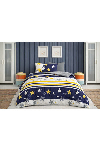 Shopyteks Single Fan Patterned Double-Sided Wellsoft Quilt