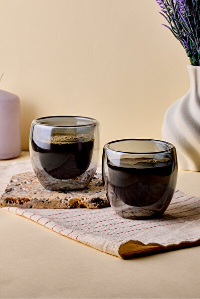 Perotti Smoked Double Wall Espresso Cup 80 ml (Pack of 2)