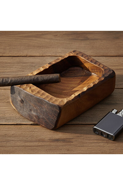 Viyona Home Ceviz Ağacı El Yapımı Ahşap Puro Küllüğü - Premium Masaüstü Akses...