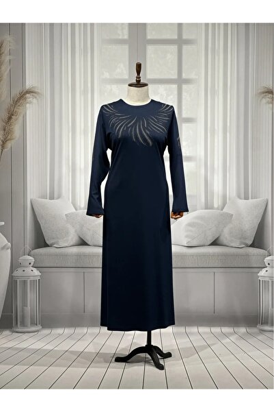 HESNA Women's Quality Winter Plus Size Boydan Printed Dress