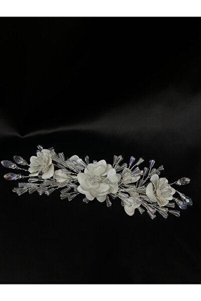 Bridal Luxe Elada Model Floral Bridal Hair Accessory Hairpin