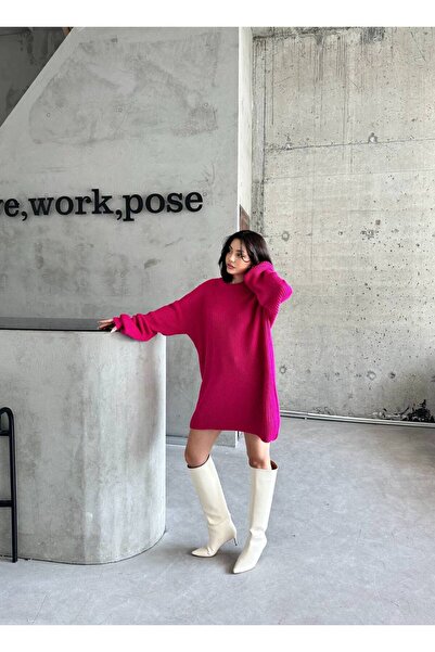 Bibasic Oversize mini Triko Elbise