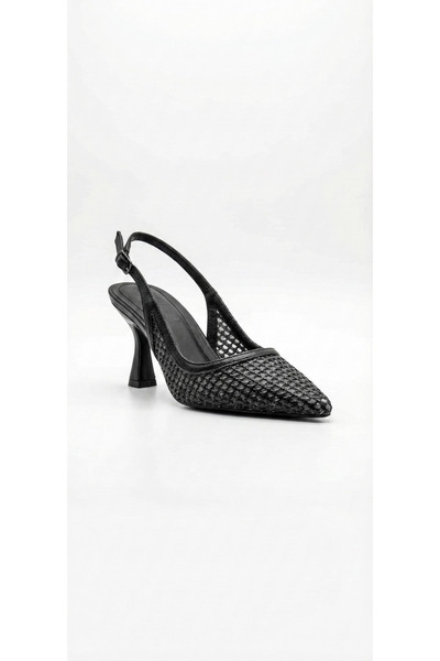 Ustalar Ayakkabı Çanta Black Straw Women's Heeled Shoes 319.083-875