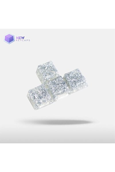 New Keycaps Silver W-a-s-d Ve Yön Tuşları Dörtlü Set Mekanik Klavye Tuşu Arti...