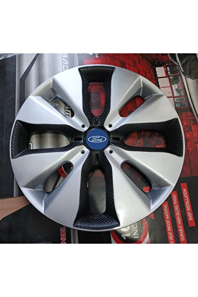 Universal Ford Focus Uyumlu 15 inç Çift Renk Jant Kapağı 4'lü Takım Amblem He...