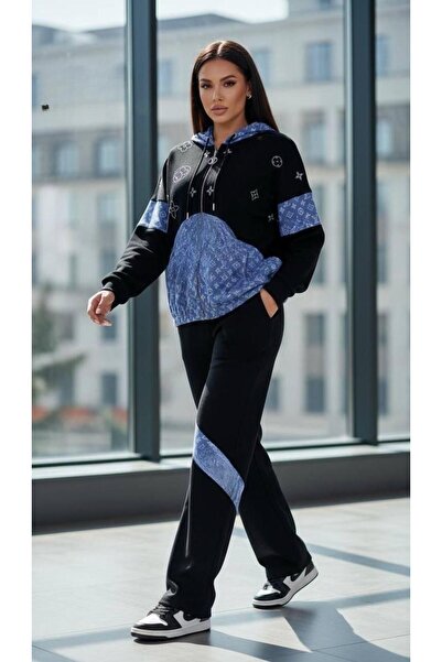 Kokoşum Butik 9210 Jean Detailed Suit Black