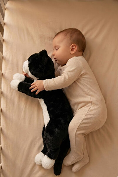 viyol marketim Çocuk Bebek Uyku Arkadaşı Sesli Miyavlayan Peluş Kedi 50 cm Bü...