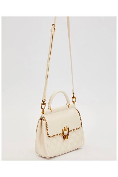 Levidor Ayarlanabilir askılı kapitone omuz çantası krem