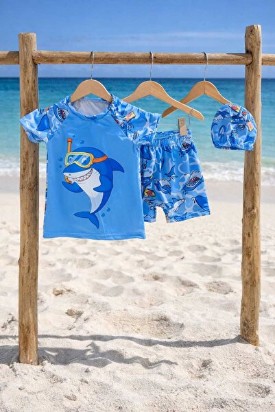 RONYPONY Σετ τριών τεμαχίων μαγιό για αγόρια με κορδόνια