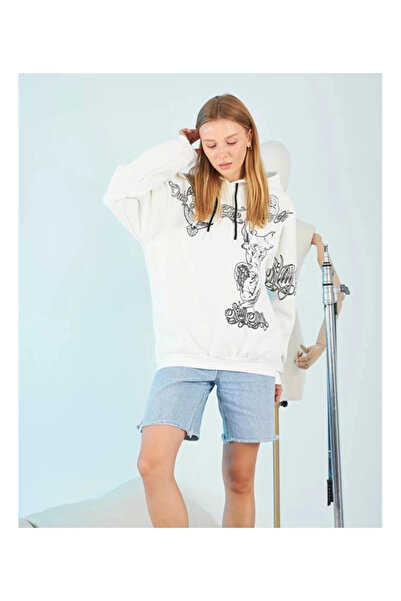 byasafkids بغطاء رأس سويت شيرت بثلاثة خيوط – أبيض Strong Heykel B مطبوع تصميم...