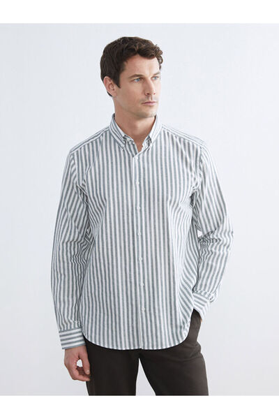 LC Waikiki Shining Choices from Shining Store Standard Fit Striped Men's Oxfo...