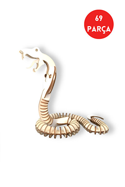 ALGWOOD Kral Kobra Ahşap Maket Kiti – 69 Parça 3D Puzzle Hareketli Görünümlü ...