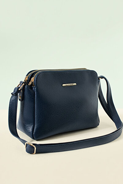 Lifonbag Women's Soft Leather 3-Compartment Long Crossbody Medium-Sized Useful Shoulder Bag