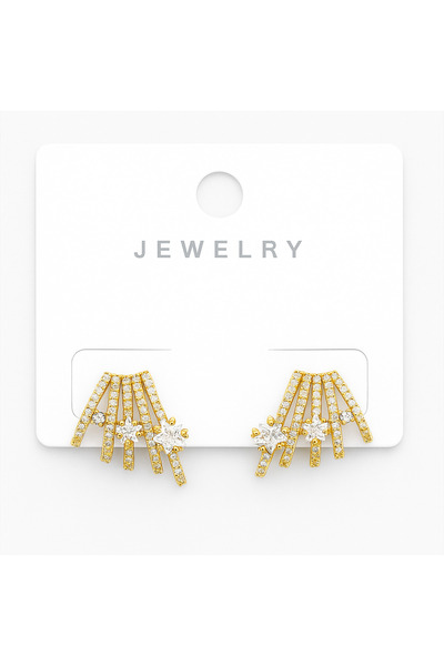 AFRODİTGOLDBUJİTERİ Gold Steel Multi-Image Earring