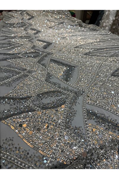 OsmanKumaşDantel Yoğun boncuk ve payet işlemeli dantel (100x150cm)