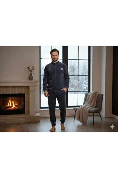 İpek Men's Long Sleeve Front Zipper Fleece Tracksuit Set