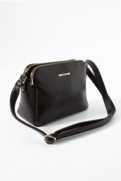 Lifonbag Women's Soft Leather 3-Compartment Long Crossbody Medium-Sized Useful Shoulder Bag