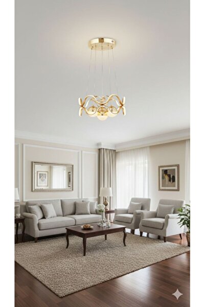 IŞILTI TAÇ LEDLİ TOPLU 3 RENK SARKIT AVİZE