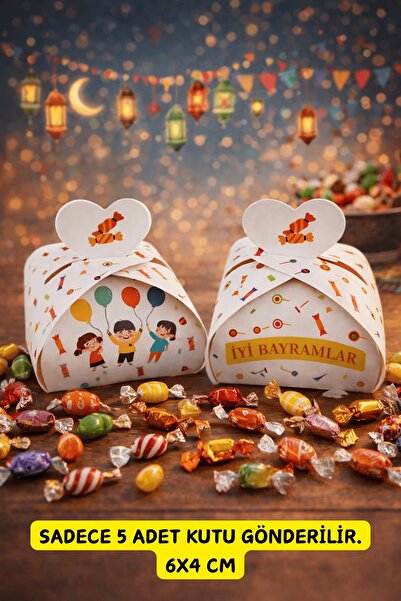 Emtory Home 5 Adet Şeker Kutusu - Bayram Hediyesi - Çikolata Kutusu - Lokum K...