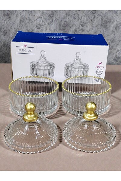 AR HOME GLASS CANDY POT-GOLD