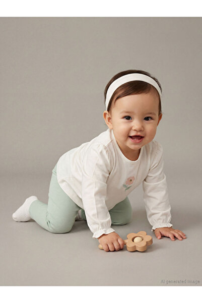 LC Waikiki بلوزة وسروال ضيق للفتيات الصغيرات من إكرو فلاور مطبوع