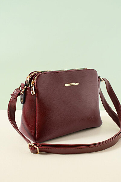 Lifonbag Women's Soft Leather 3-Compartment Long Crossbody Medium-Sized Useful Shoulder Bag