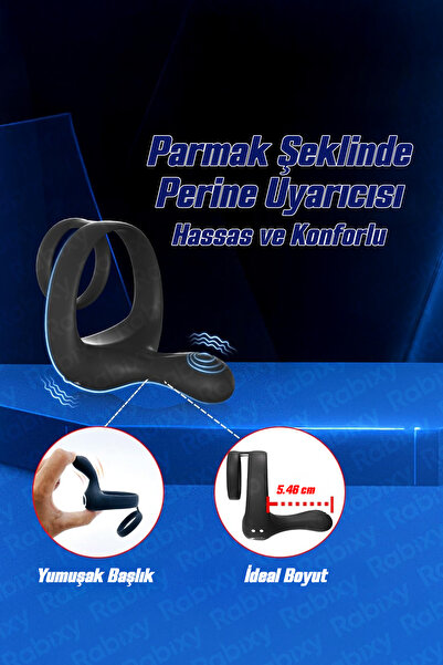 Rabixy Penis Halkası Perine Uyarıcılı 10 Titreşim Modlu